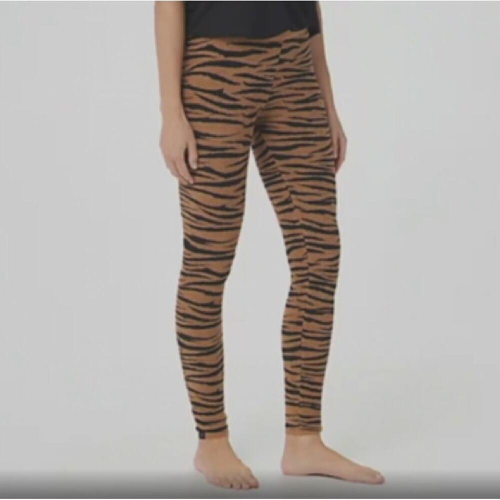 Barefoot Dreams Cozychic Ultra Lite Zebra Print Fuzzy Soft Pants Lounge Large